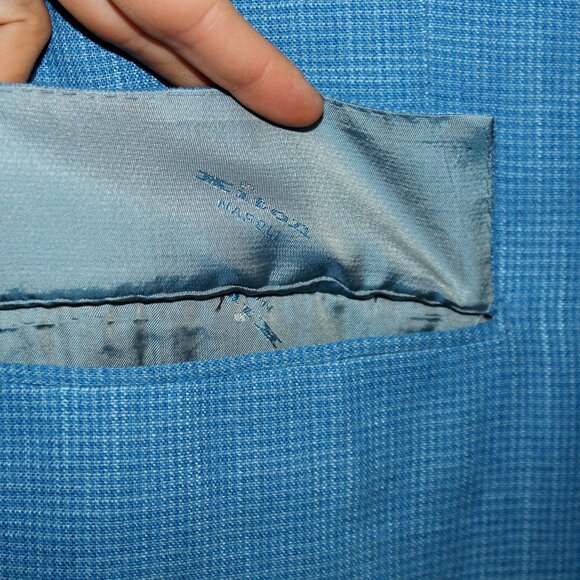 KITON Sky Blue Cashmere Linen 3-button sport coat - Picture 7 of 9